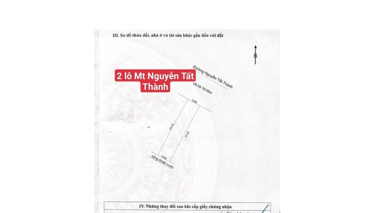 2 lô liền kề mặt tiền Nguyễn tất Thành, Đà Nẵng cần bán gấp